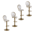 thumbnail image 1 of 25-33 Inch Velvet Counter Height Dining Chairs, Adjustable Swivel Barstools High Bar Chairs with Back & Golden Metal Base, Stools Chair with Footrest for Home Kitchen Island, Pub(Beige,Set of 4), 1 of 10