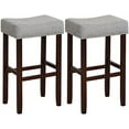 25" Counter Height Stools Backless Saddle Barstools with Nailhead