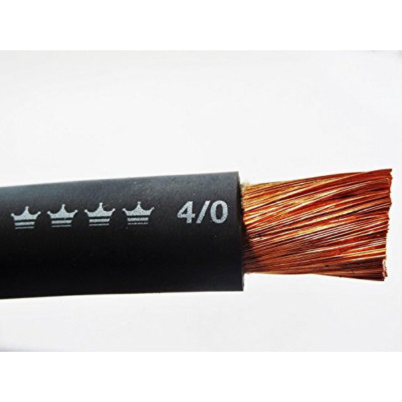 25' 4/0 EXCELENE WELDING BATTERY CABLE BLACK USA MADE 600V COPPER