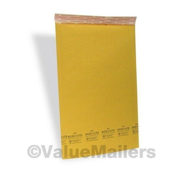 25 #4 9.5x14.5 " Ecolite " Kraft Bubble Mailers Padded Envelopes Bags