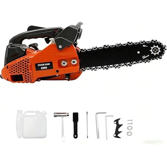25.4 CC 2-Cycle Top Handle Gas Powered Chainsaw,12 Inch Petrol Handheld Cordless Chain Saw,for Trees Gas Powered Wood Cutting$$Garden &