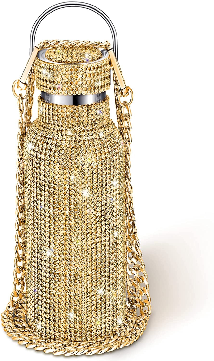 25.4 oz Diamond Water Bottle, Bling Rhinestone Stainless Steel Thermal ...