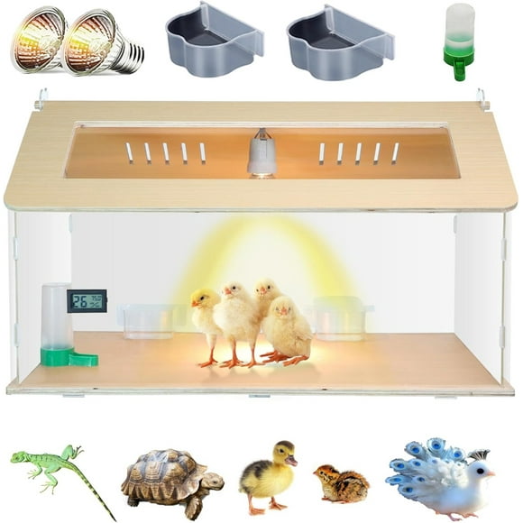 25~40 Newborns Chick Brooder Box Quail Cage Bird Playground Egg Incubator Chick Starter Kit Tortoise Habitat