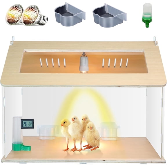 25~40 Newborns Chick Brooder Box Quail Cage Bird Playground Egg Incubator Chick Starter Kit