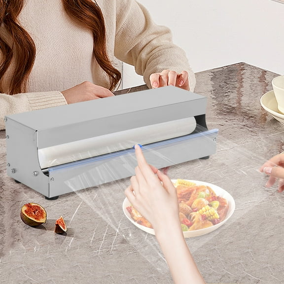 25-45cm Wide Film Compatibility, Automatic Cling Film Machine, Food Packaging Tool, Heavy Duty Wrap Dispenser for Supermarkets