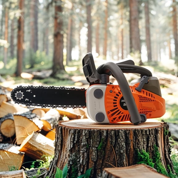 25.4CC 12-Inch Gas Chainsaw, 2-Stroke Handheld Petrol Chain Saw for Wood Cutting, Outdoor Home & Farm Use