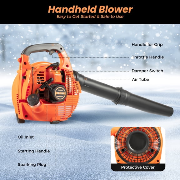 25.4CC 2Stroke Gas Powered Leaf Blower Gasoline Commercial Handheld Grass Blower