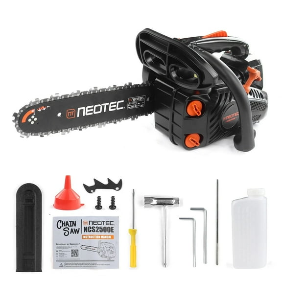25.4CC Gas Chainsaw, 12 Inch Power Chainsaw, 2-Cycle Handed Petrol Chainsaws for Tree Cutting, Gardens and Farms
