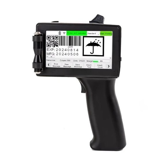 25.4Mm Portable Handheld Expiration Date Batch Coder TIJ Industrial Inkjet Printer For Carton Food Packaging