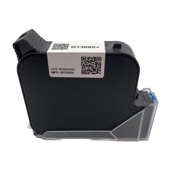 25.4mm Hand Inkjets Printers Fast Dry Solvent Ink Cartridge Black for Unencrypted Printers G1309S+