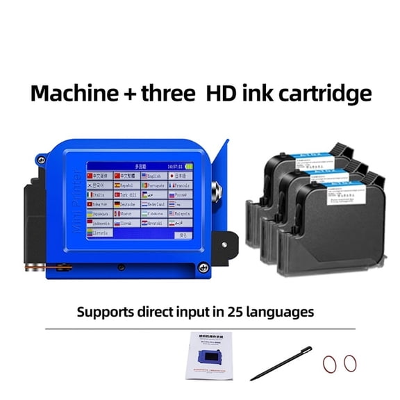25.4mm Portable Inkjet Printer, Small Mini QR Code Batch Number Printer, Fast Drying Ink No Fading ,Multifunction Inkjet Printer