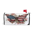 thumbnail image 1 of 25.4x20.78" Magnetic PVC Mailbox Cover Letter Box Cover Mailbox Wraps Post for Holiday Garden Yard Decor Butterfly with Flag Pattern, 1 of 9