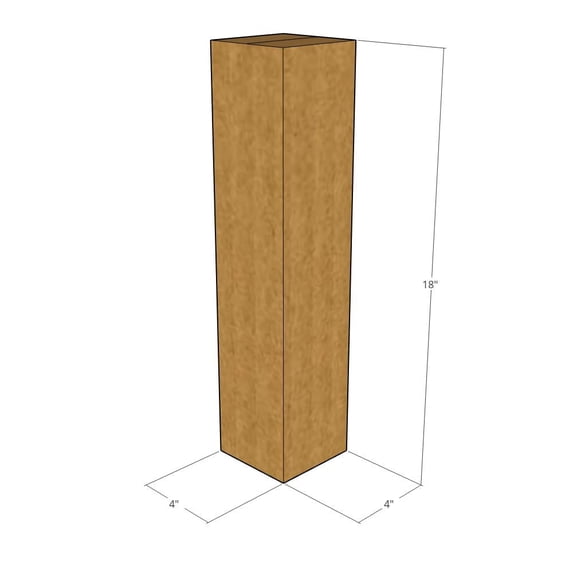 4x4x18 Kraft Brown Corrugated Shipping Boxes, 32 ECT Single-Wall, Qty 25