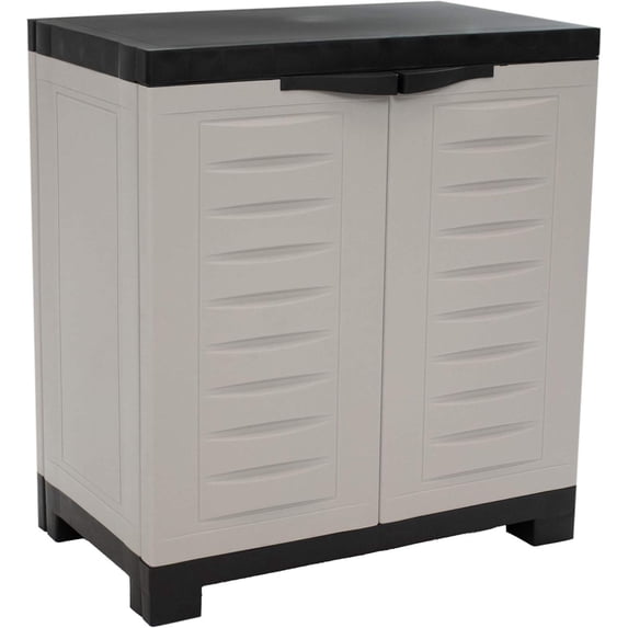 25.5" H Resin Garage Storage Cabinet with Adjustable Shelf – Freestanding Utility Cabinet for Laundr