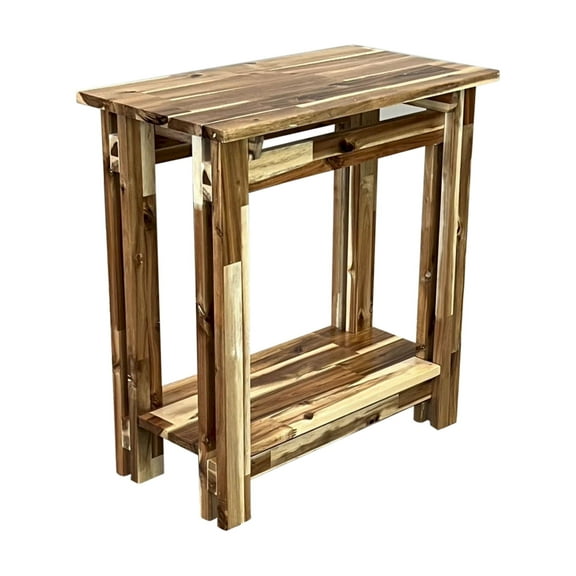 25.5"H Slim Acacia Wood Architectural Recliner Table, Natural