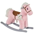 thumbnail image 1 of 25.5" Pink Plush Rocking Horse with Sounds, Soft Ride-On Rocker Toy for Toddlers 36+ Months, 1 of 10