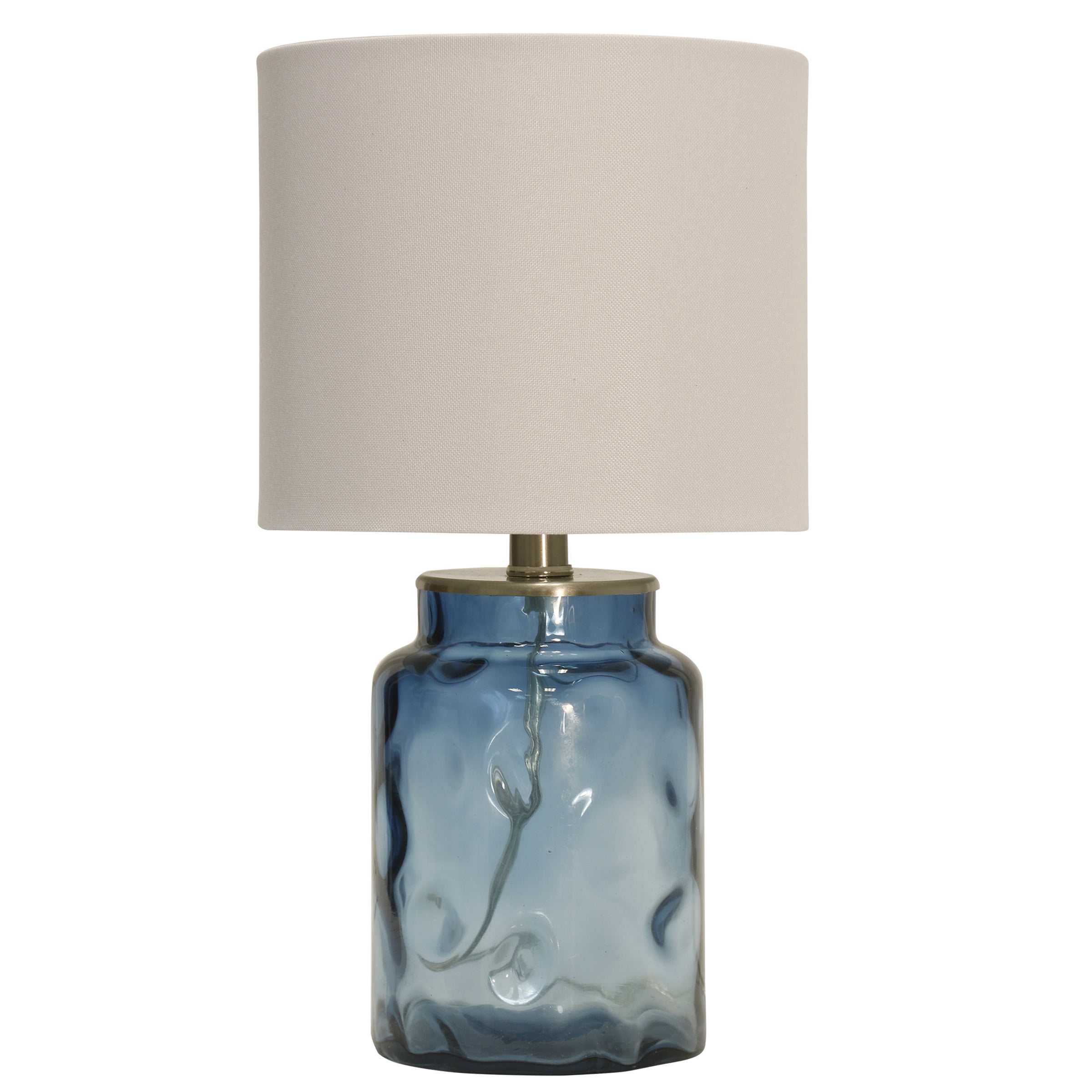 Ashburn 15'' Blue Glass Transitional Table Lamp with White Shade