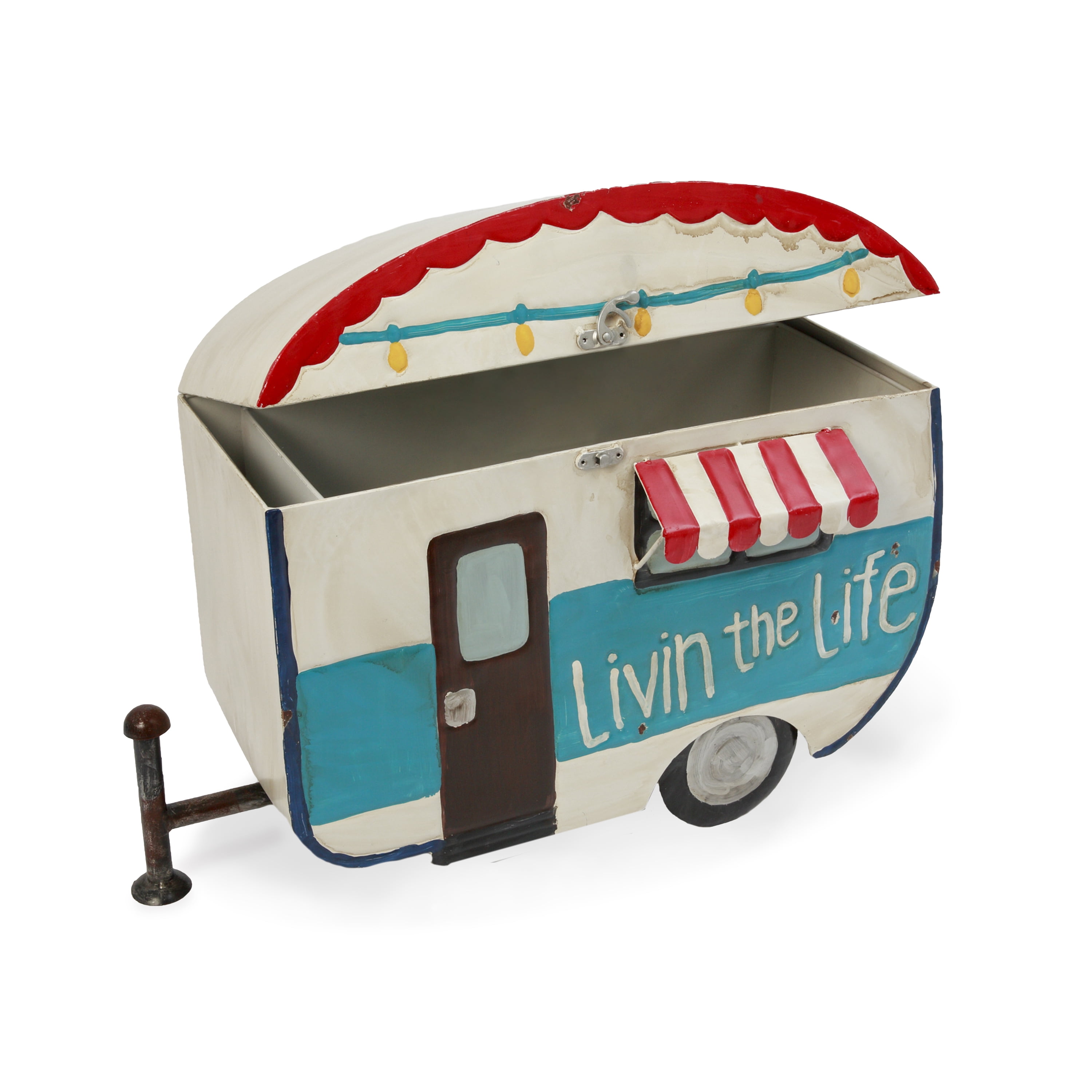 25.5 in. Metal Antique Camper Ice Chest