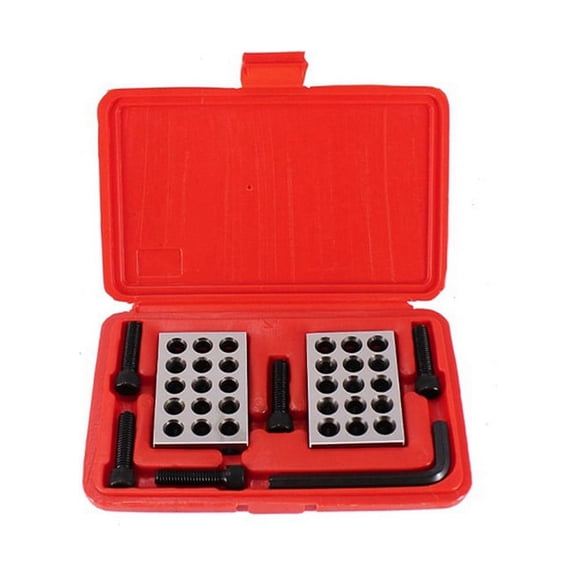 25-50-75mm Parallel Pad Metric Milling Machine Pad 23 Hole Gauge Gauge Block Milling Machine Tool,1 x Milling machine parallel pad set,Silver&Black