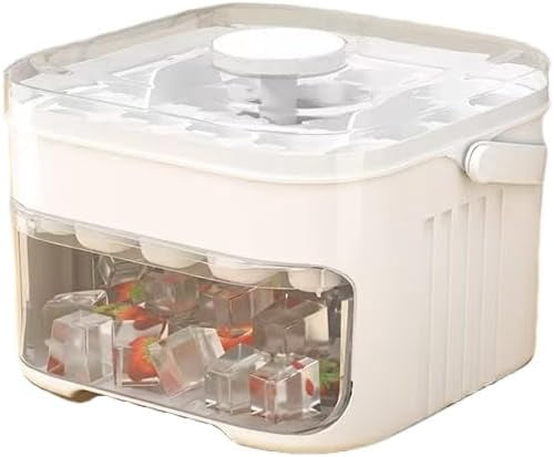 25/50 Grid Ice Cube Mold Press Type Tray With Storage Box Freezer Maker Homemade Ice Beverage Beer-White-Single Layer