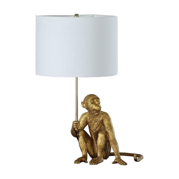 25.50" In Golden Monkey Holding Polyresin Table Lamp