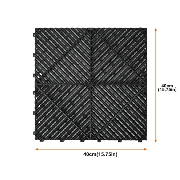 25/50 Packs Interlocking Garage Floor Tiles Vented Water Drainage 15.75x15.75''