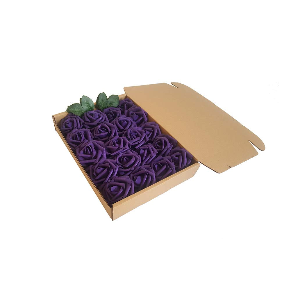 25-50pcs Foam Artificial Rose Heads Flowers Wedding Bride Bouquet Home ...