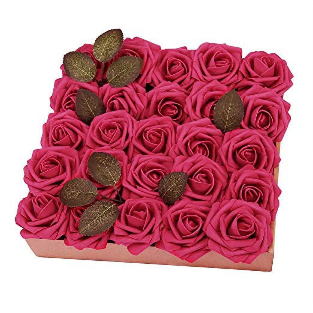 25-50pcs Foam Artificial Rose Heads Flowers Wedding Bride Bouquet Home ...
