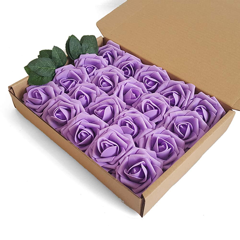 25-50pcs Foam Artificial Rose Heads Flowers Wedding Bride Bouquet Home ...