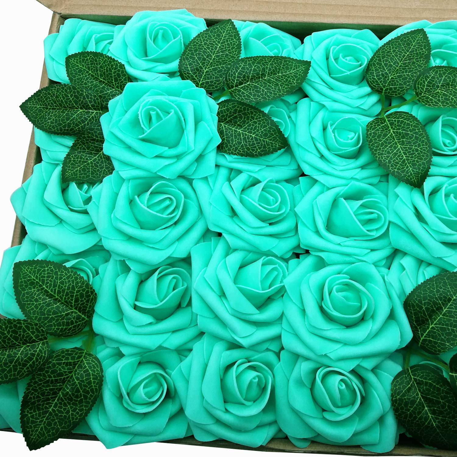 25-50pcs Foam Artificial Rose Heads Flowers Wedding Bride Bouquet Home ...