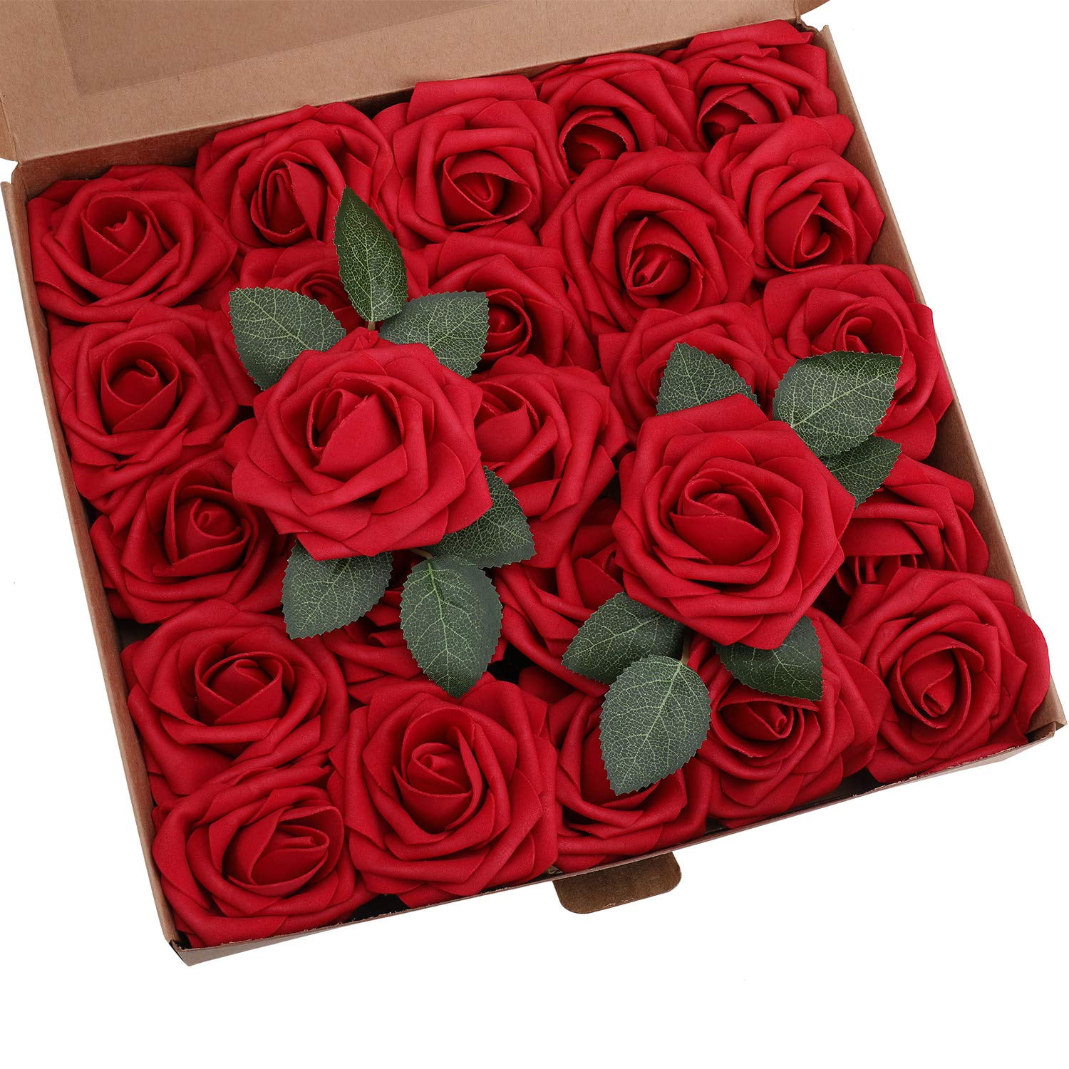 25-50pcs Foam Artificial Rose Heads Flowers Wedding Bride Bouquet Home ...