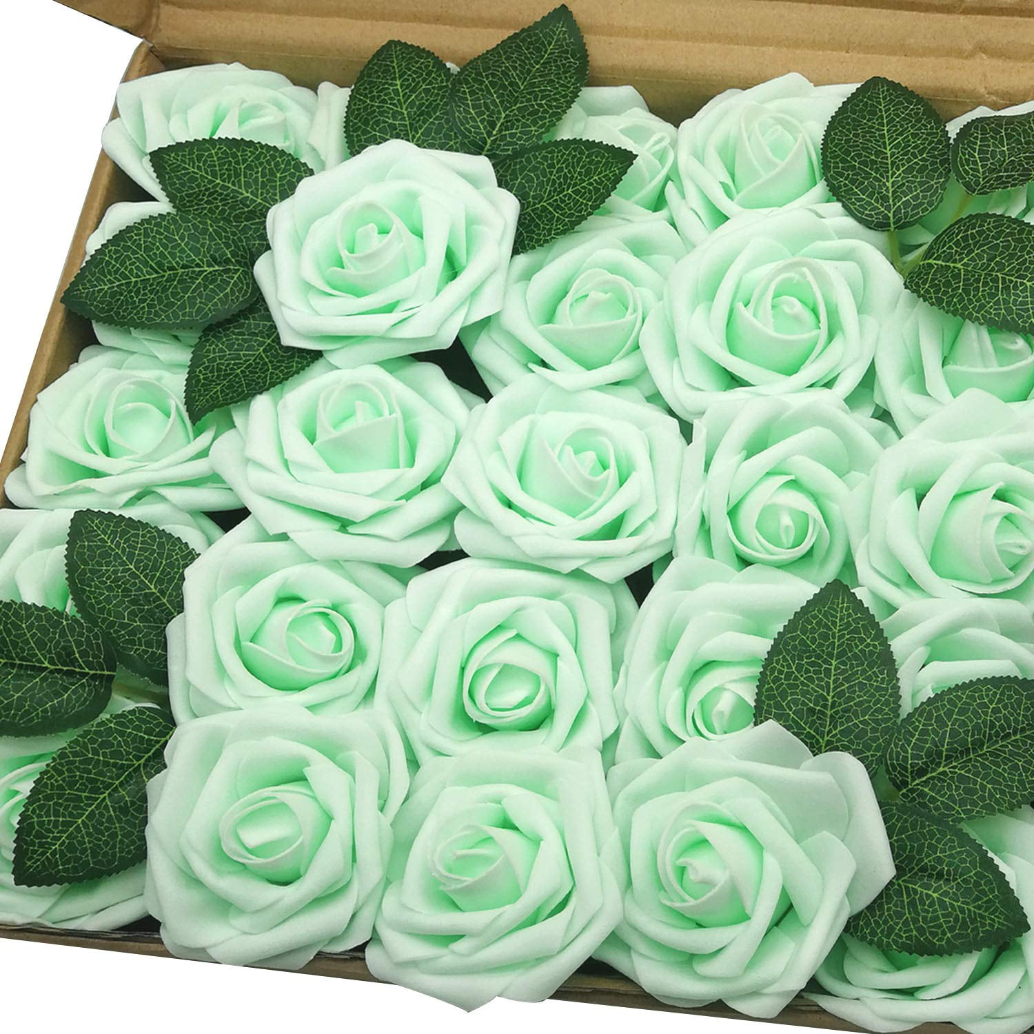 25-50pcs Foam Artificial Rose Heads Flowers Wedding Bride Bouquet Home ...