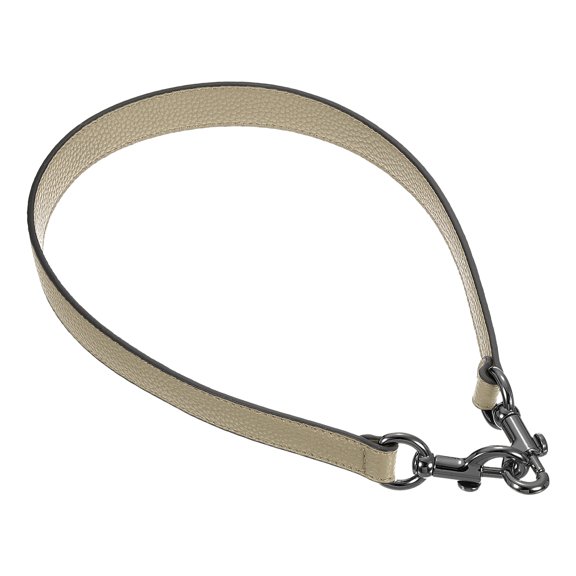 Uxcell 1 Count PU Leather Short Bag Strap with Clasp Khaki, Grey Buckle 25.59 x 0.91 inch