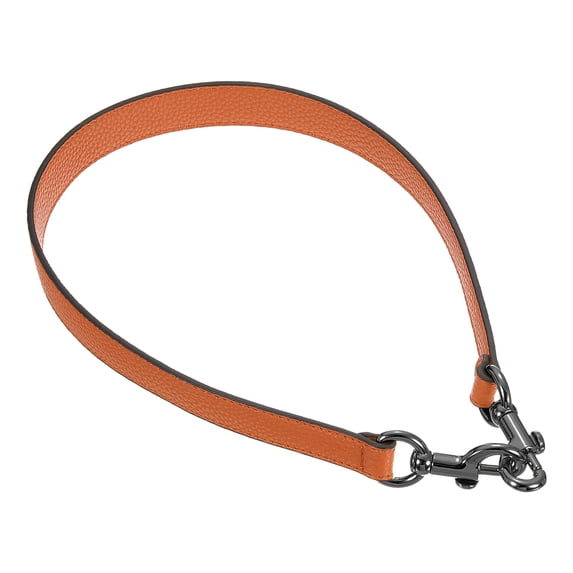 Uxcell 1 Count PU Leather Short Bag Strap with Clasp Orange, Grey Buckle 25.59 x 0.91 inch