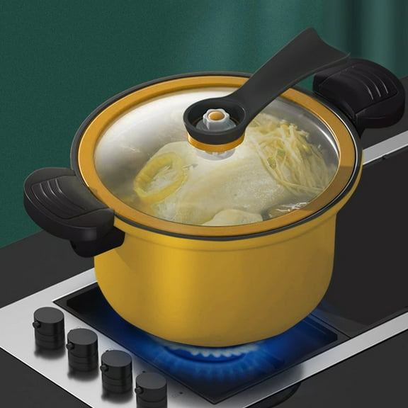 25.5cm Non-Stick Aluminum Micro Pressure Cooker with Cool-Touch Handle Smothering Pot Soup Pot 1-Piece Aluminum Alloy Material Even Heating & Induction Compatible for Household Kitchen