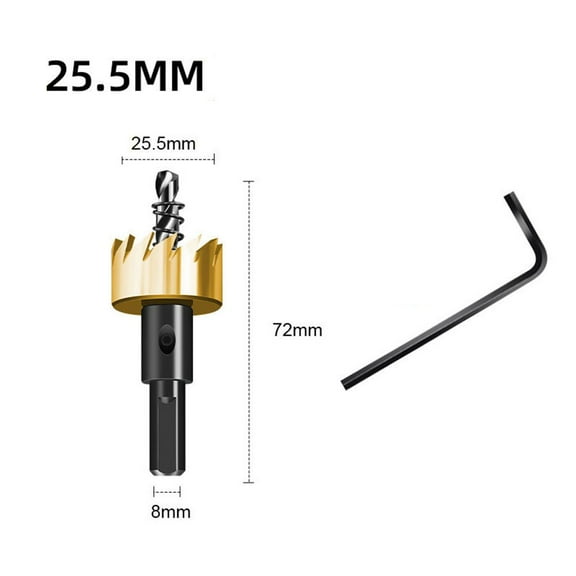 25.5mm HSS Drill Bit Hole Saw Opener Tooth Cutter Carbide Tip for Wood Steel