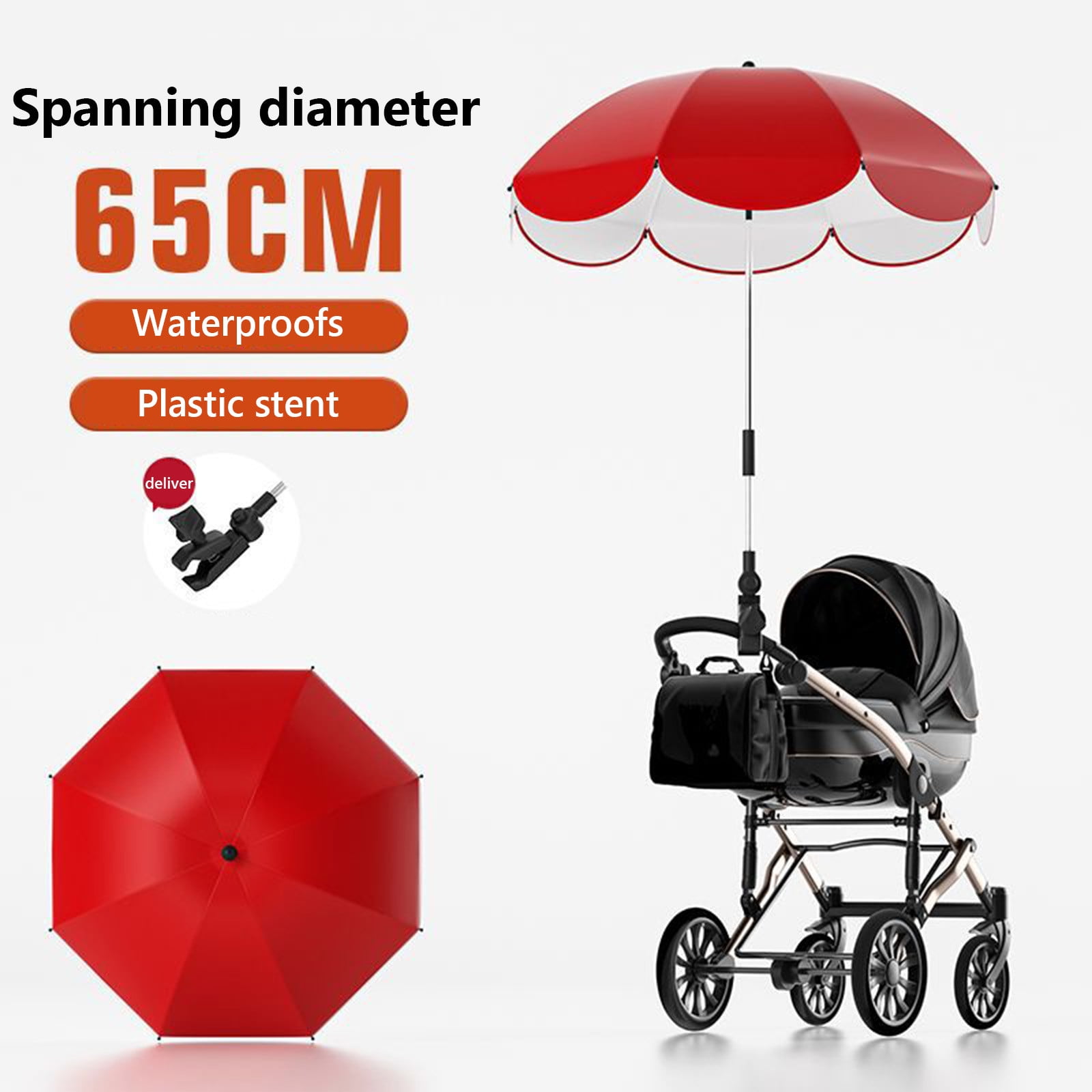 Baby Stroller Sun Shade Cover Stroller Canopy Awning for Pushchair Universal Stroller Sun Shade Cover Pram Sun Umbrella Sunshield Sunshade Leodye