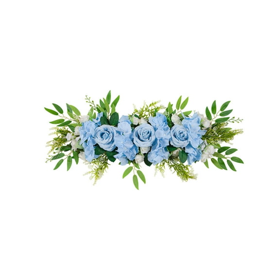 25.6" Artificial Peony & Hydrangea Flower Swag | Silk Rose Floral Garland Wreath for Wedding Arch, Front Door Decor | Pink, White, Red, Blue | 65x16cm