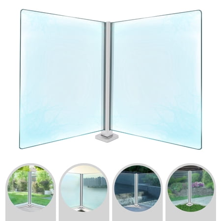 25.6" Balcony Glass Railing Post Stainless Glass Post Balustrade Deck Railing Corner Post