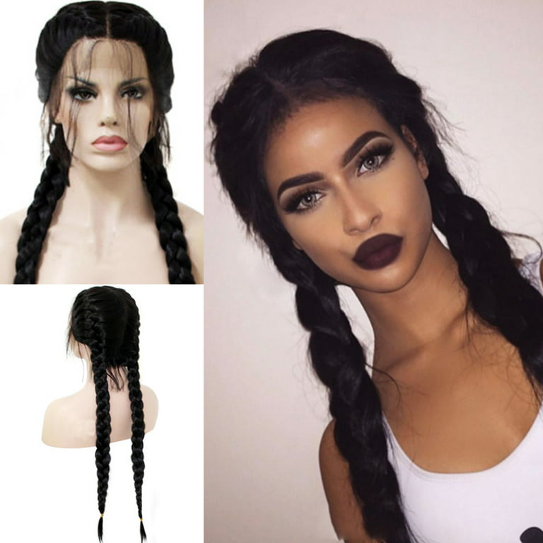  Aubatece Head with Hair to Practice Boys 1PC Fashion Womens  Gradient Long Braid Wavy Party Wigs Hair Ventilating (T, One Size) : Beauty  & Personal Care