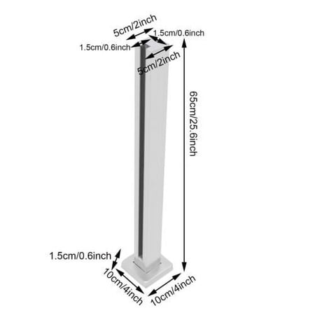 25.6'' Glass Railing Post,Balustrade for Balcony Deck Stairs Stainless