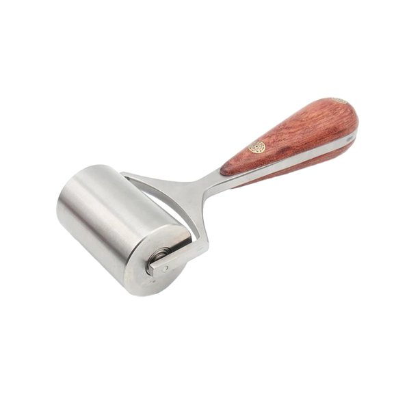 25/60/90mm DIY Leather Roller Glue Edges Laminating Wheel Pear Wood Craft Handmade Smoother Creaser Tool Steel Iron Roll