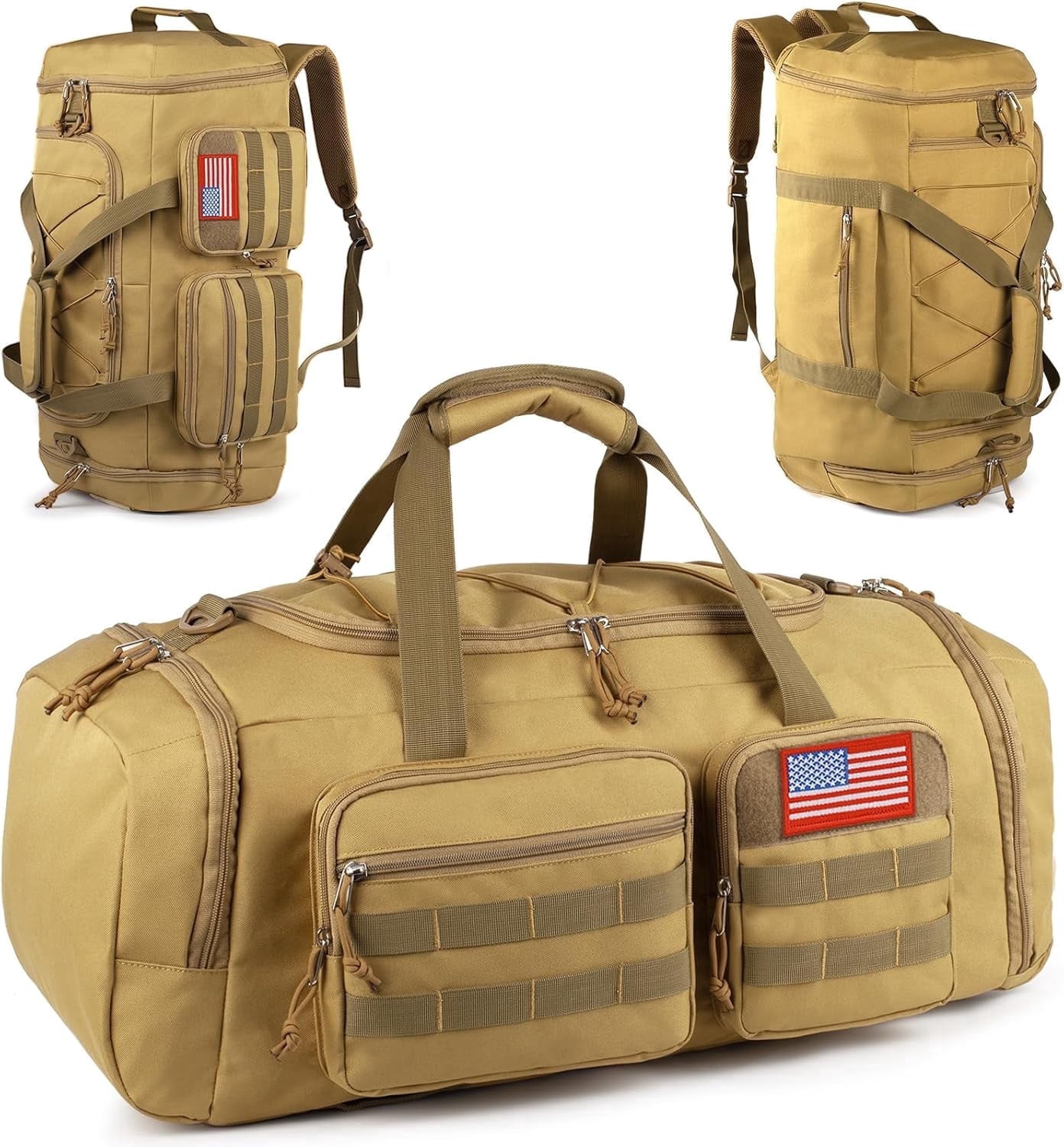TRIPGEAR 50L Sports Travel Duffle Bag with Shoes Compartment, Overnight Backpack with Wet Pocket