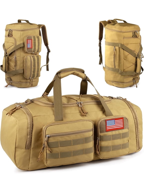 50L Sports Travel Duffle Bag with Shoes Compartment, Overnight Backpack with Wet Pocket