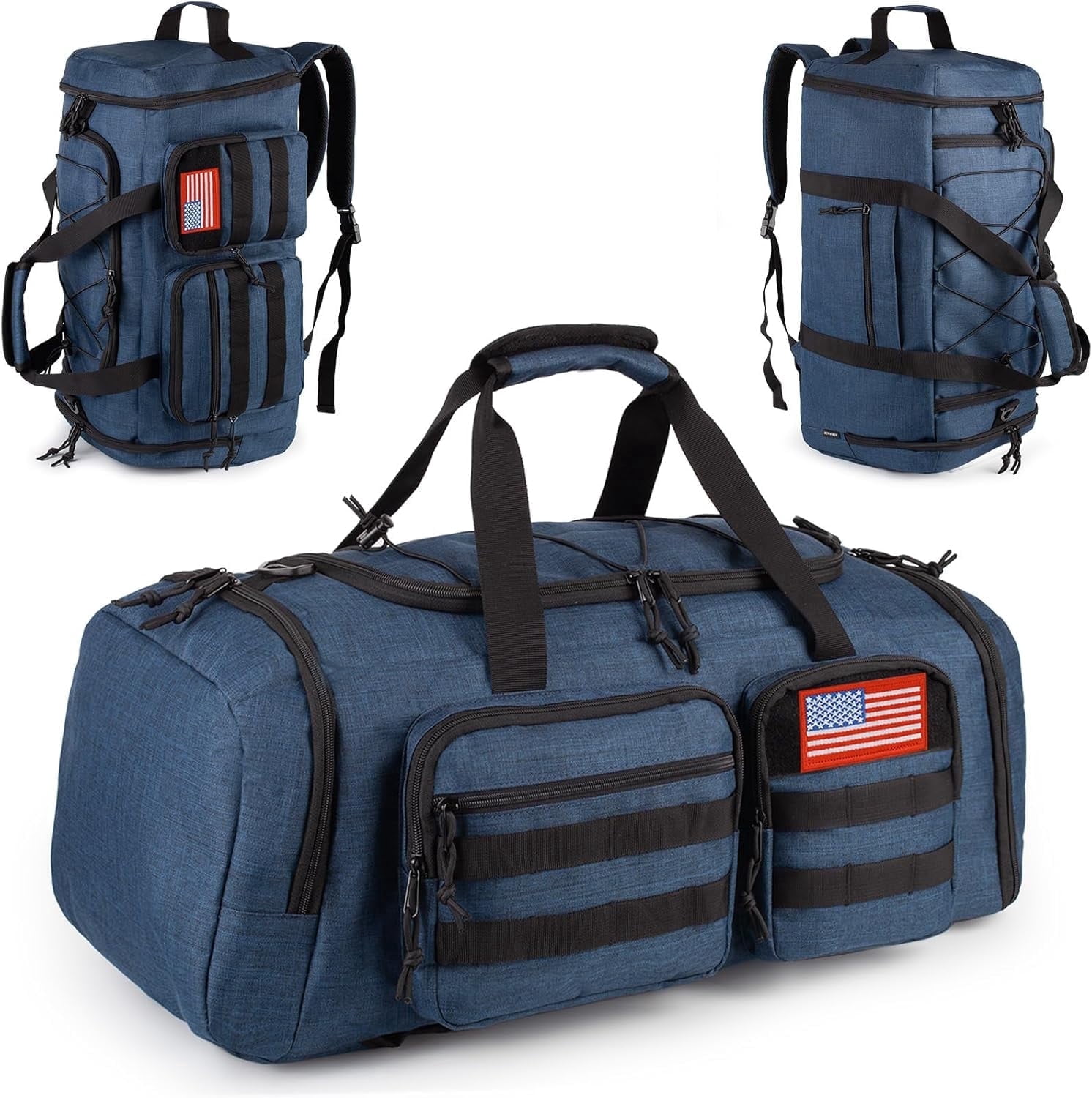 TRIPGEAR 50L Sports Travel Duffle Bag with Shoes Compartment, Overnight Backpack with Wet Pocket