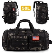 25.6In Gym Bag for Men, 50L Large 3 in 1 Sports Travel Duffle Bag with Shoes Compartment,Water Resistant Travel Backpack Weekender Overnight Bag with Wet Pocket for Women Camping Touring