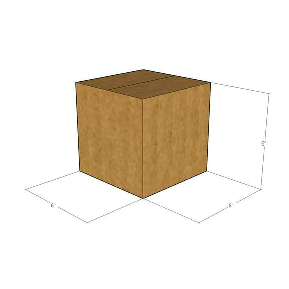 6x6x6 Kraft Brown Corrugated Shipping Boxes, 32 ECT Single-Wall, Qty 25