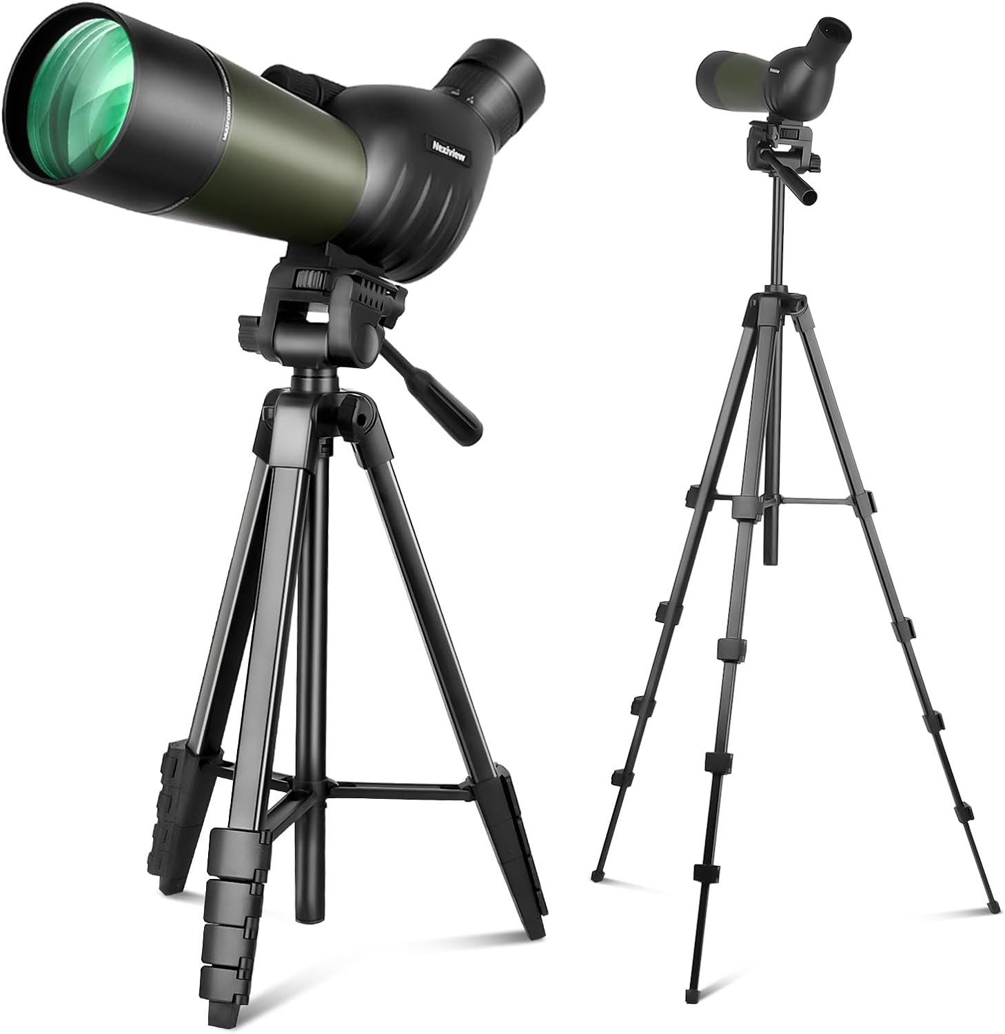 2575x60 Spotting Scope with 64in Tripod, Carry Bag Clear Low Light