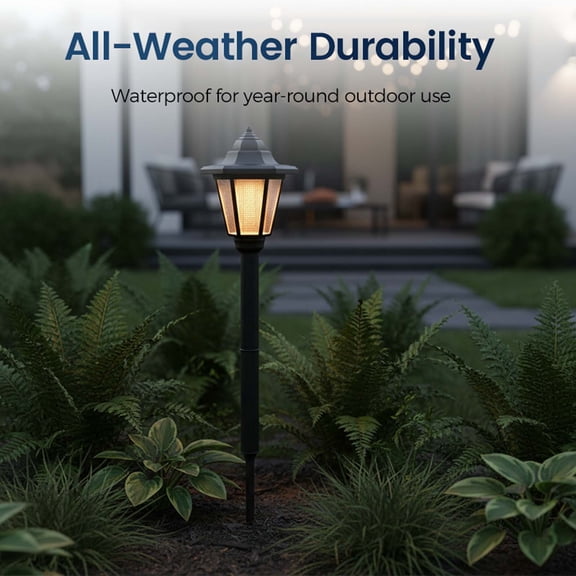 25.9 Inch Solar Lamp Post Light, 1000 mAh Street Light, Solar Post Lights Waterproof for Garden, Pathway, Lawn, Driveway, Front Back Door Outdoor Pole Lamp（Yellow）
