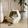 thumbnail image 1 of 25.98'' Shaped Modern Pet Furniture Cat Kennel Side Table MDF Multi-Purpose Furniture, Colored Flower Oak, 1 of 8